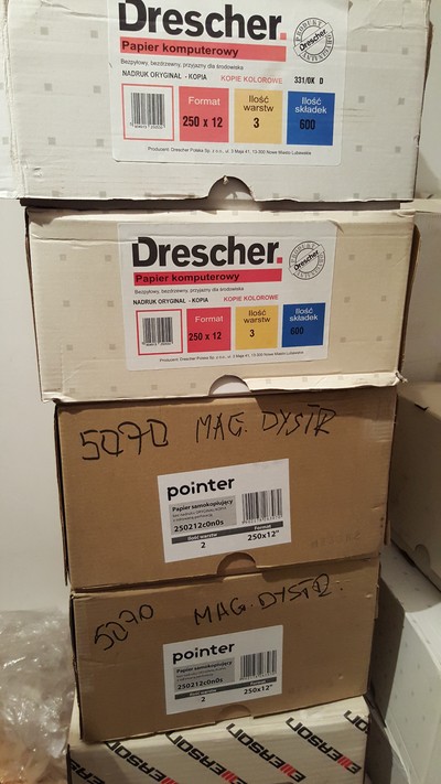 Papier komputerowy składany mix rodzajów