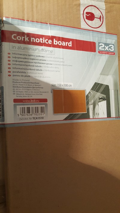 Tablica korkowa 100x150cm w ramie aluminiowej 2x3